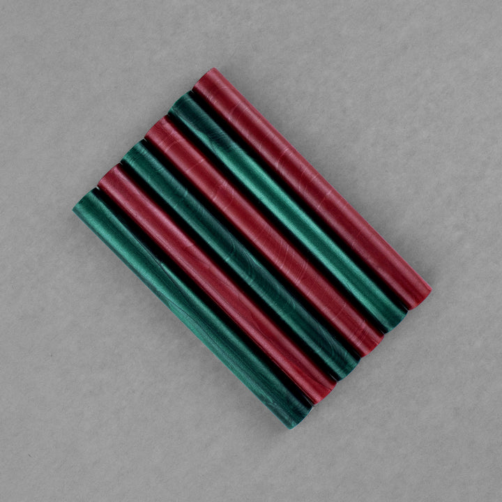 Kustom Haus - Flexible Sealing Wax Sticks - Christmas - Red Pearl and Green Pearl