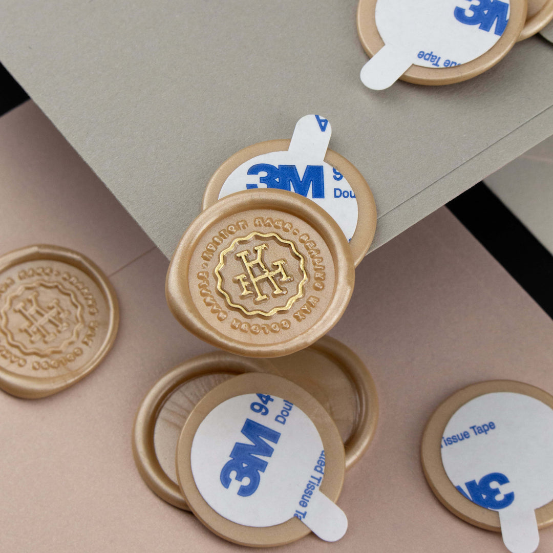 Wax Seal Stickers - Custom Design - 24 mm Gold Leafing - Kustom Haus