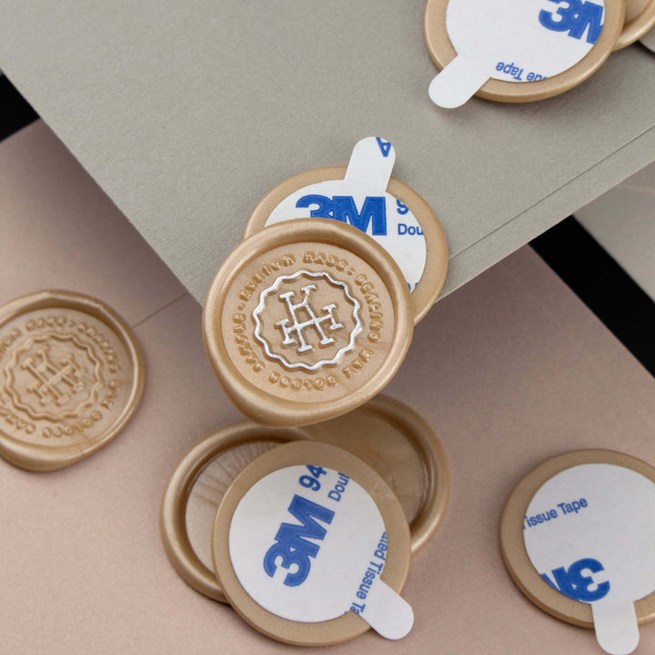 Wax Seal Stickers - Custom Design - 24 mm Silver Leafing - Kustom Haus