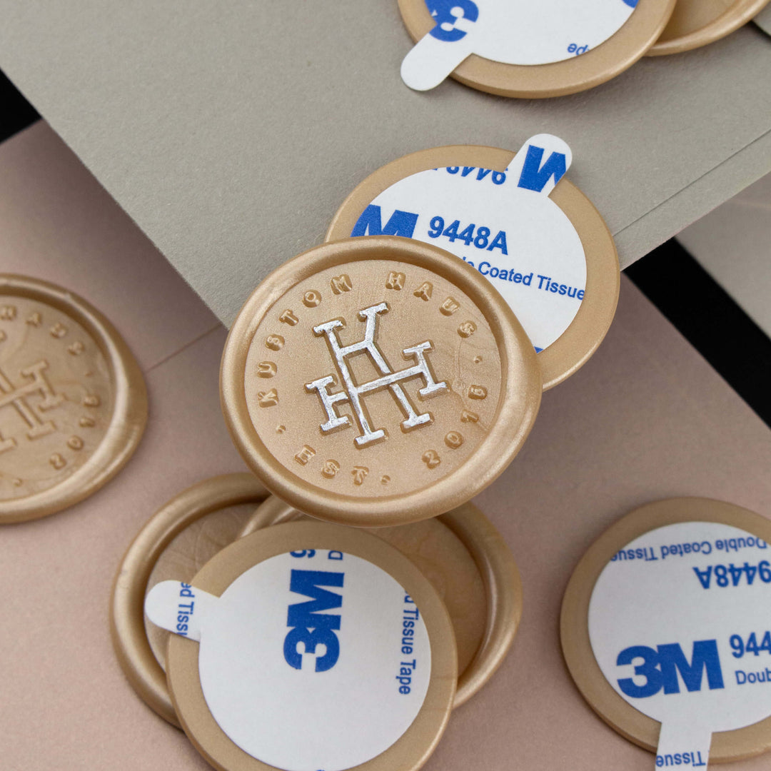 Wax Seal Stickers - Custom Design - 30 mm Silver Leafing - Kustom Haus