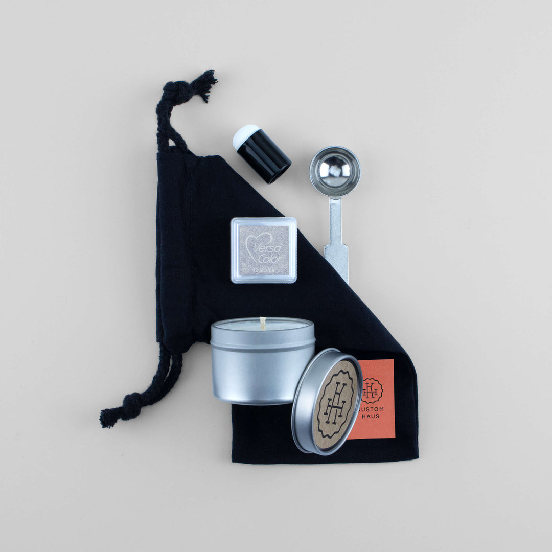 Wax Seal Melting Accessory Kit with Candle for Wax Seals - Silver - Kustom Haus