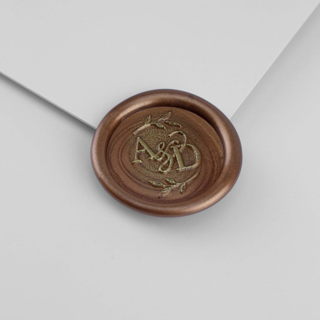 Wax Seal Stickers - Botanic Monogram