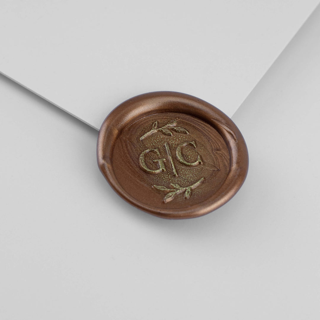 Wax Seal Stickers - Botanic Monogram