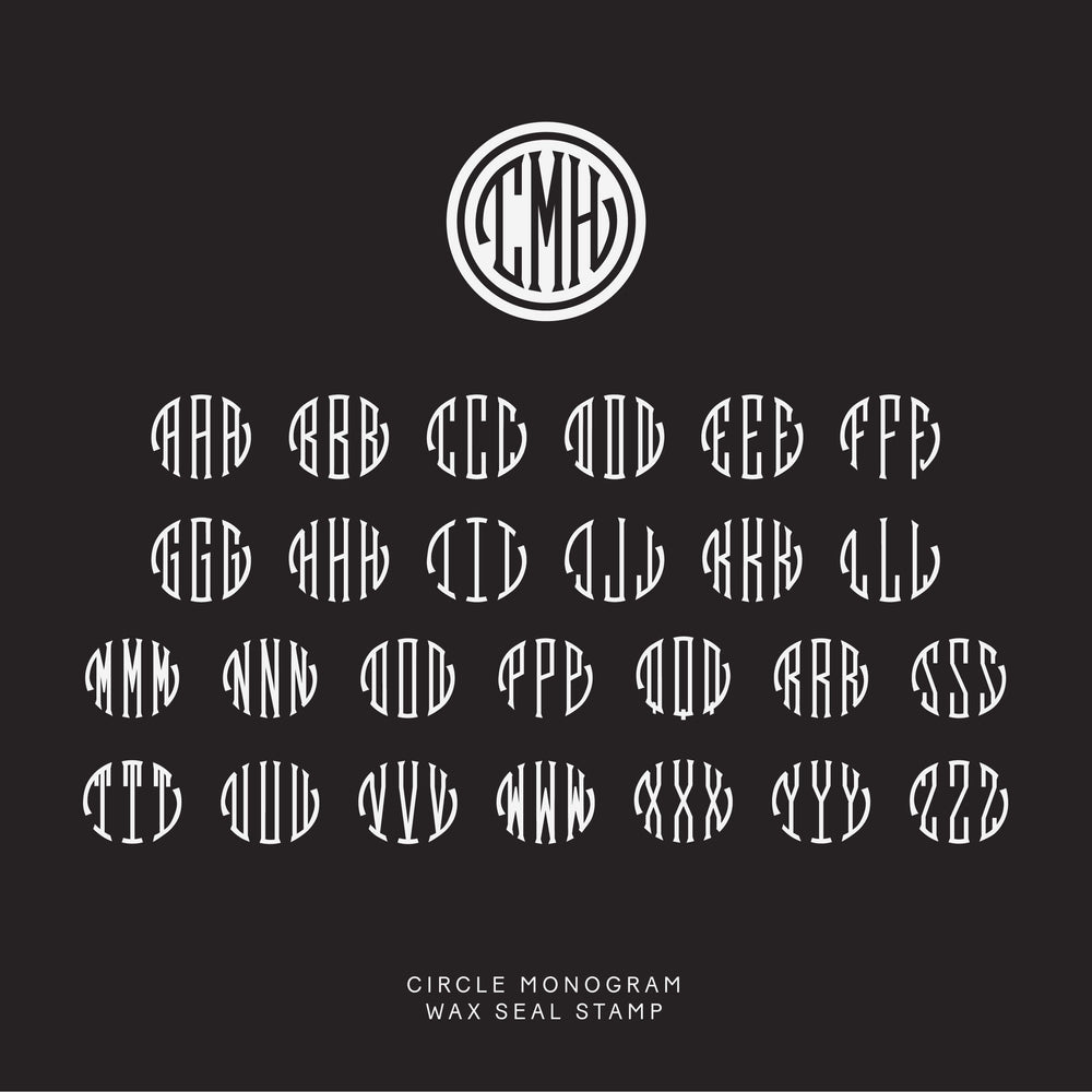 Kustom Haus - Wax Seal Stamp - Circle Monogram