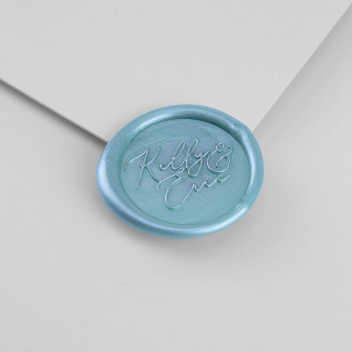 Kustom Haus Wax Seal Stamp - Hitched Script - Two Names