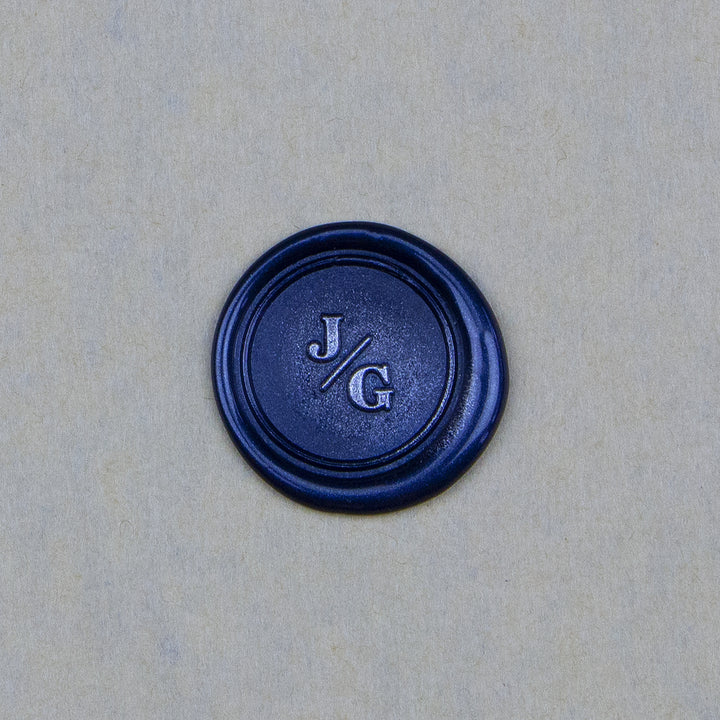 Wax Seal Stamp - Serif Slash Monogram - Kustom Haus